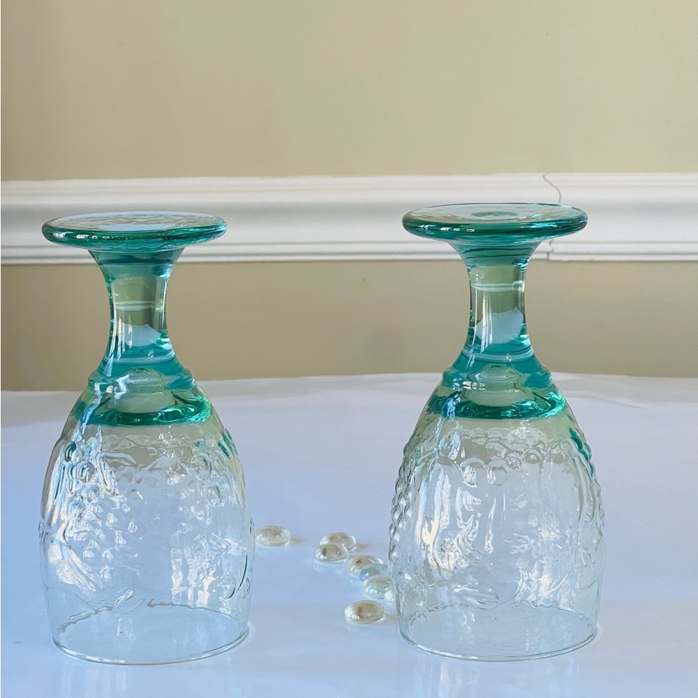 Libbey’s Green Orchard Water Goblets, Glasses, Large Wine Glass - Picture 3 of 7